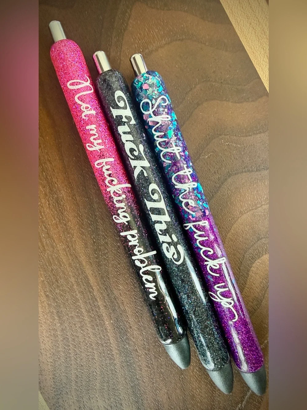 Snarky Fuckery Glitter Pens - custom - personalized - fun gifts